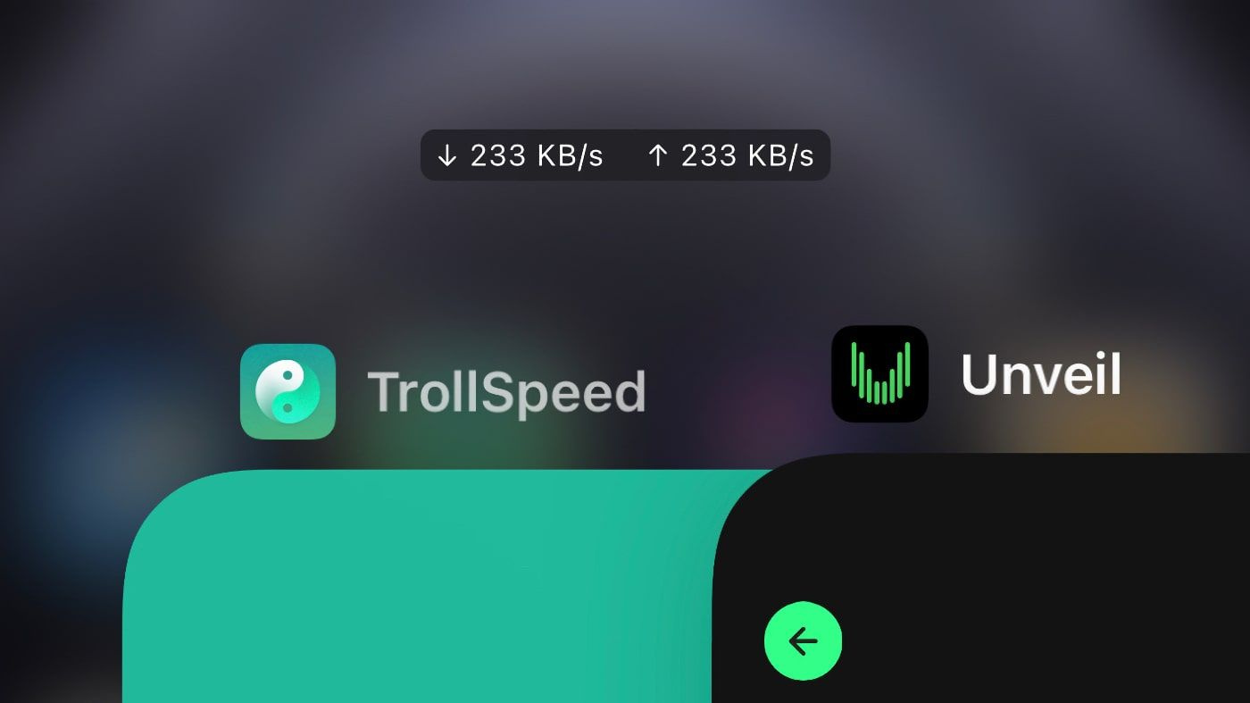 TrollSpeed JB adds option for displaying download/upload speed without TrollStore