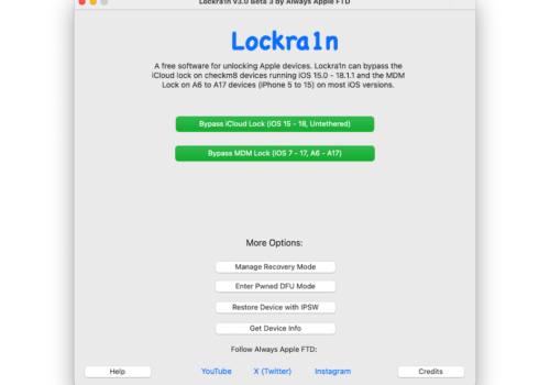 Lockra1n : A Free Untethered iCloud Bypass tool for iOS 15.x to 18.x